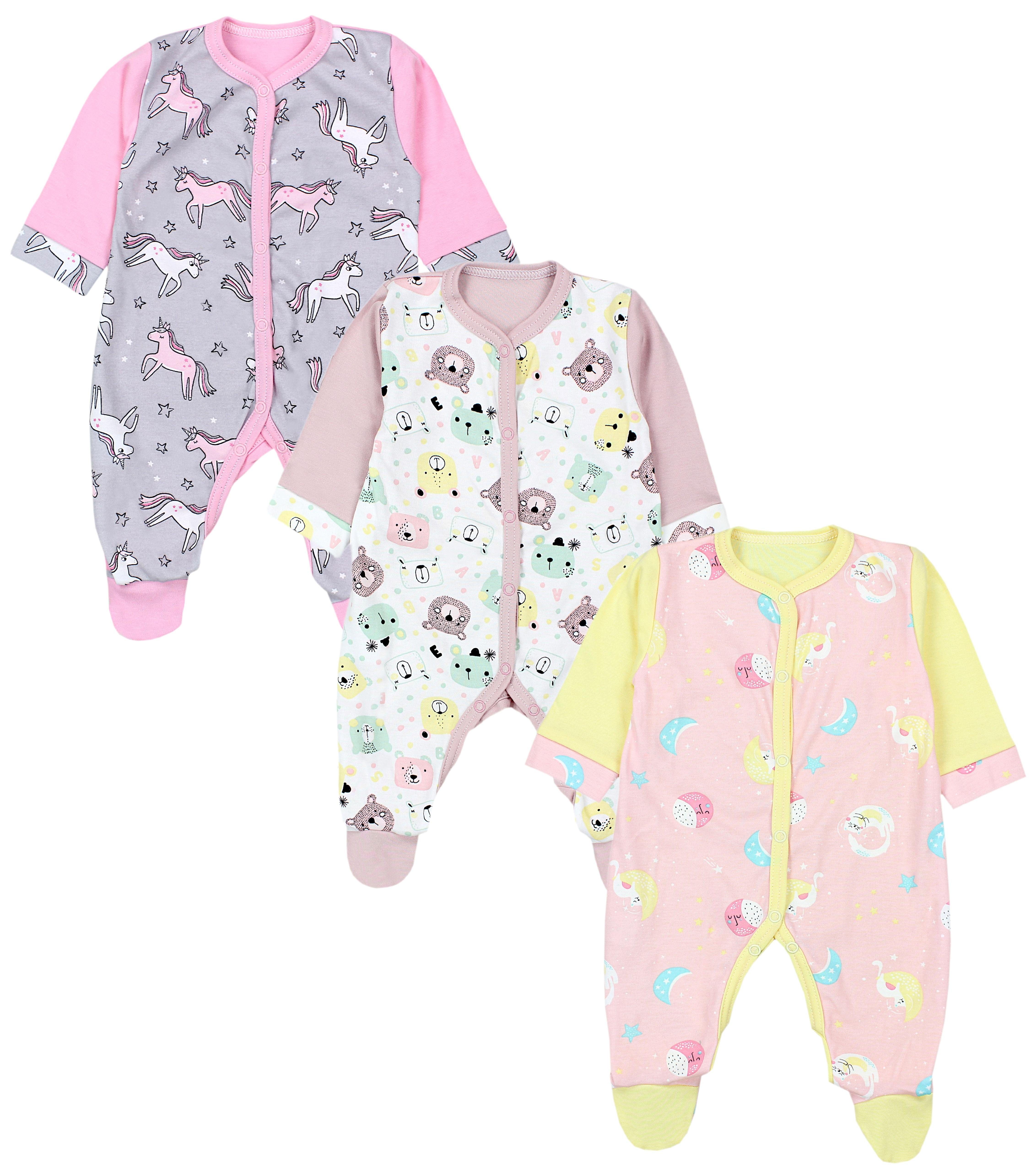 TupTam Strampler »TupTam Baby Mädchen Schlafstrampler Strampler mit Fuß Schlafanzug 3er Pack« (3